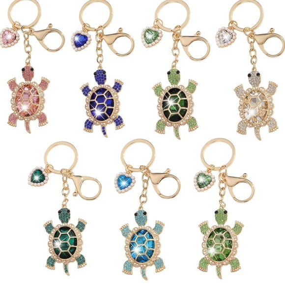 Turtle purse/bag charm Keychain w/ heart charm - Picture 5 of 5